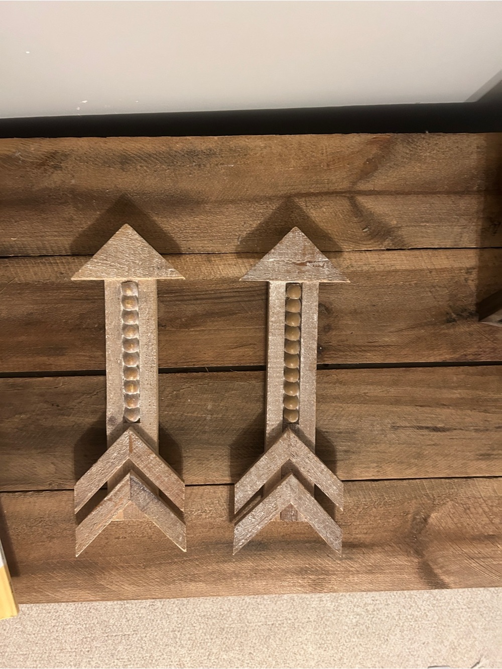 Rustic Brown Wooden Arrow Wall Decor - Set of 2